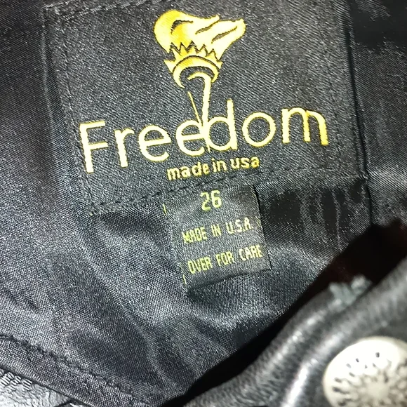 Freedom Riding Company Black And Blue Pure Leather Vest, Jacket And Chaps. - Picture 14 of 16